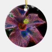 Psychedelischer Hibiskus Blume Ornament (Vorne)