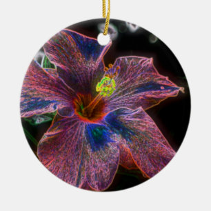 Psychedelischer Hibiskus Blume Ornament