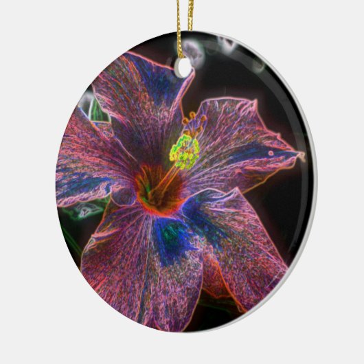 Psychedelischer Hibiskus Blume Ornament (Links)
