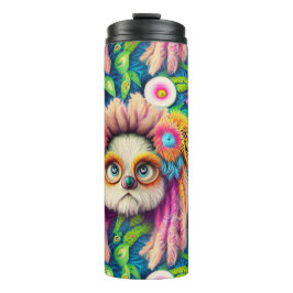 Psychedelischer Hippie Welppy Groovy Duschvorhang Thermosbecher