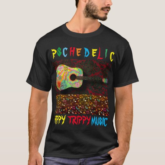 Psychedelischer Hippy Trippy Music Gitarre-T - Shi T-Shirt (Vorderseite)