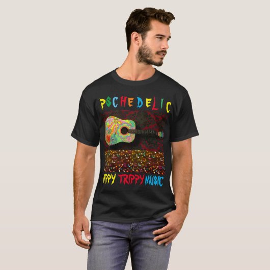 Psychedelischer Hippy Trippy Music Gitarre-T - Shi T-Shirt (Vorne ganz)