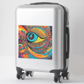 Psychedelischer Horror Vacui Art Pattern der 1960e Aufkleber (Koffer)