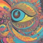 Psychedelischer Horror Vacui Art Pattern der 1960e Aufkleber (Vorderseite)