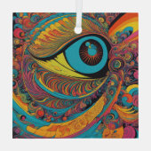 Psychedelischer Horror Vacui Art Pattern der 1960e Ornament Aus Glas (Rückseite)