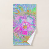 Psychedelischer Hot Pink und Ultra-Violet-Hibisken Badhandtuch Set (Handtuch)