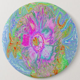 Psychedelischer Hot Pink und Ultra-Violet-Hibisken Button