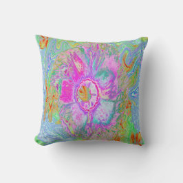 Psychedelischer Hot Pink und Ultra-Violet-Hibisken Kissen