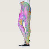 Psychedelischer Hot Pink und Ultra-Violet-Hibisken Leggings (Links)