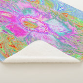 Psychedelischer Hot Pink und Ultra-Violet-Hibisken Sherpadecke (3/4)