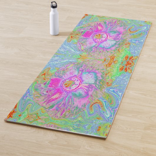 Psychedelischer Hot Pink und Ultra-Violet-Hibisken Yogamatte (Beispiel)