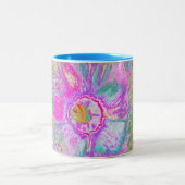 Psychedelischer Hot Pink und Ultra-Violet-Hibisken Zweifarbige Tasse (Mittel)