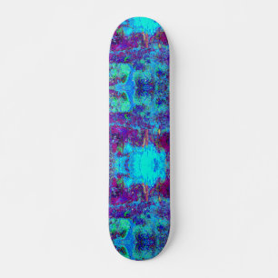 Psychedelischer impressionistischer blauer Garten  Skateboard