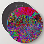 Psychedelischer impressionistischer Garten Landsch Button (Vorne & Hinten)