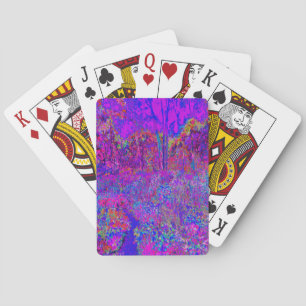 Psychedelischer impressionistischer violetter Land Spielkarten