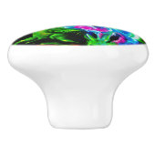 Psychedelischer Kaninchendrache in Neon Fantasy Keramikknauf (Seitenansicht)