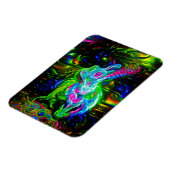 Psychedelischer Kaninchendrache in Neon Fantasy Magnet (Linke Seite)