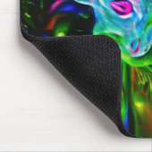 Psychedelischer Kaninchendrache in Neon Fantasy Mousepad (Ecke)