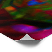 Psychedelischer Kaninchendrache in Neon Fantasy Poster (Ecke)