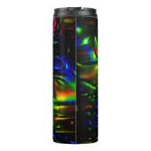 Psychedelischer Kaninchendrache in Neon Fantasy Thermosbecher (Rückseite)