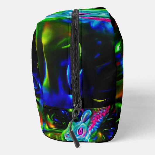 Psychedelischer Kaninchendrache in Neon Fantasy Waschbeutel (Rechts)