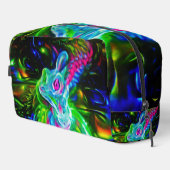 Psychedelischer Kaninchendrache in Neon Fantasy Waschbeutel (Rechte Ecke)