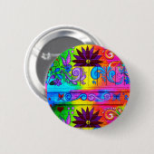 psychedelischer Knopf Siebzigerjahre Hippie Button (Vorne & Hinten)