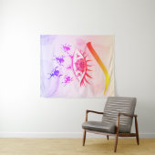 Psychedelischer, komischer Hippie-Horror Wandteppich (Beispiel (Horizontal))
