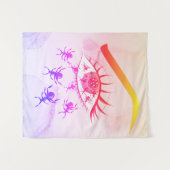 Psychedelischer, komischer Hippie-Horror Wandteppich (Vorderseite (Horizontal))