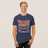 Psychedelischer Kürbislaterne Sofa T - Shirt (Vorderseite voll)