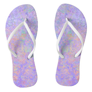 Psychedelischer Lavender Lila Neon Pastel Abstrakt Badesandalen