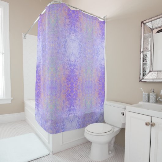 Psychedelischer Lavender Lila Neon Pastel Abstrakt Duschvorhang (Beispiel)
