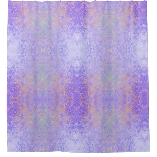 Psychedelischer Lavender Lila Neon Pastel Abstrakt Duschvorhang (Vorderseite)