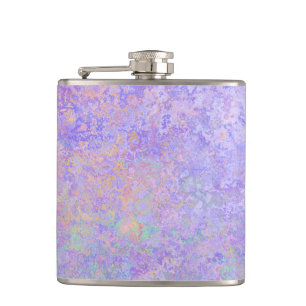 Psychedelischer Lavender Lila Neon Pastel Abstrakt Flachmann