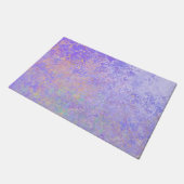 Psychedelischer Lavender Lila Neon Pastel Abstrakt Fußmatte (Schrägansicht)