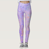 Psychedelischer Lavender Lila Neon Pastel Abstrakt Leggings (Vorderseite)