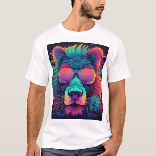 Psychedelischer LöwenT - Shirt (Vorderseite)