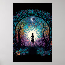 Psychedelischer Mandala-Wald-Plakat | Trippy 4