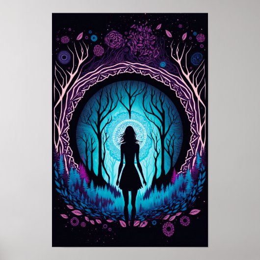 Psychedelischer Mandala-Waldposter | Trippy 2 Poster (Vorne)