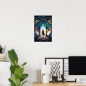 Psychedelischer Mandala-Waldposter | Trippy 3 Poster (Heimbüro)