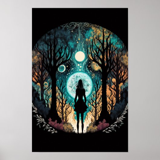 Psychedelischer Mandala-Waldposter | Trippy 5 Poster (Vorne)
