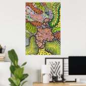 Psychedelischer Maximalistischer Boho-Abstrakter B Poster (Heimbüro)