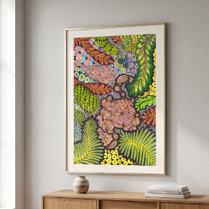 Psychedelischer Maximalistischer Boho-Abstrakter B Poster
