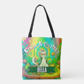 Psychedelischer Meow & Destroy Personalisierter Ka Tasche (Rückseite)