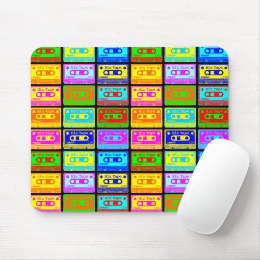 Psychedelischer Mix-Tape-Pop Mousepad (Mit Mouse)