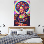 Psychedelischer Mona-Lisa-Stil Leinwanddruck (Insitu (Schlafzimmer))