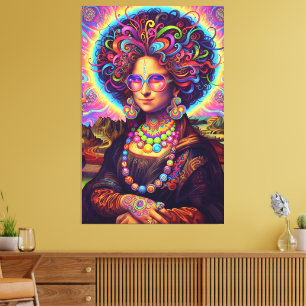 Psychedelischer Mona-Lisa-Stil Leinwanddruck