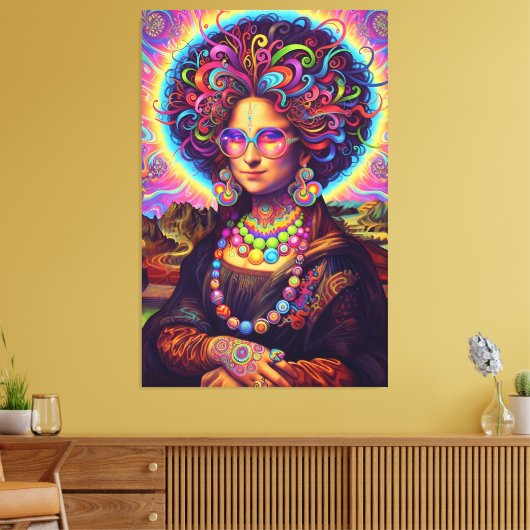 Psychedelischer Mona-Lisa-Stil Leinwanddruck (Insitu (Wohnzimmer))