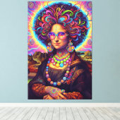 Psychedelischer Mona-Lisa-Stil Leinwanddruck (Insitu (Holzboden))