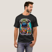 Psychedelischer Mopsprunkel: Ein lebendiges Geflec T-Shirt (Vorne ganz)